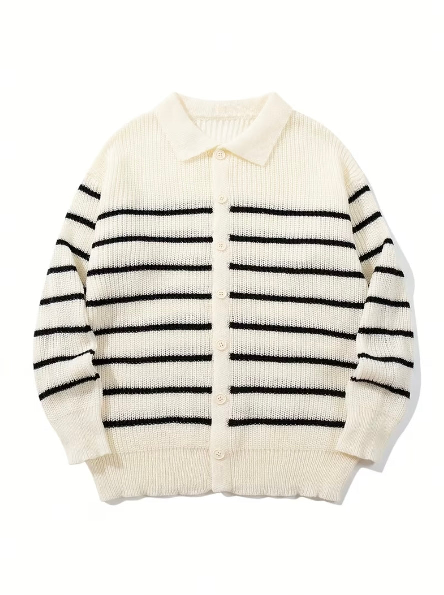 Valmont Riviera Noir Stripe Polo
